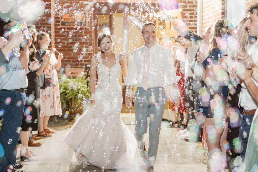 Meeker's Venue wedding bubble exit