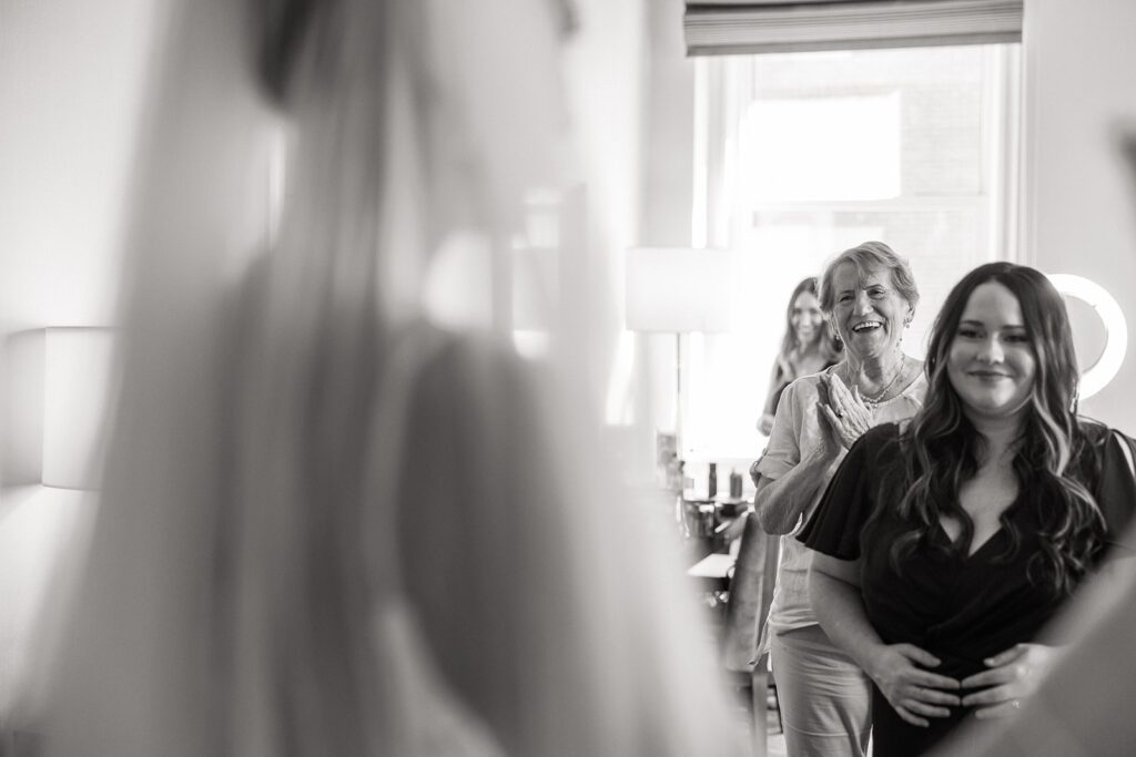 grandma seeing bride for first time