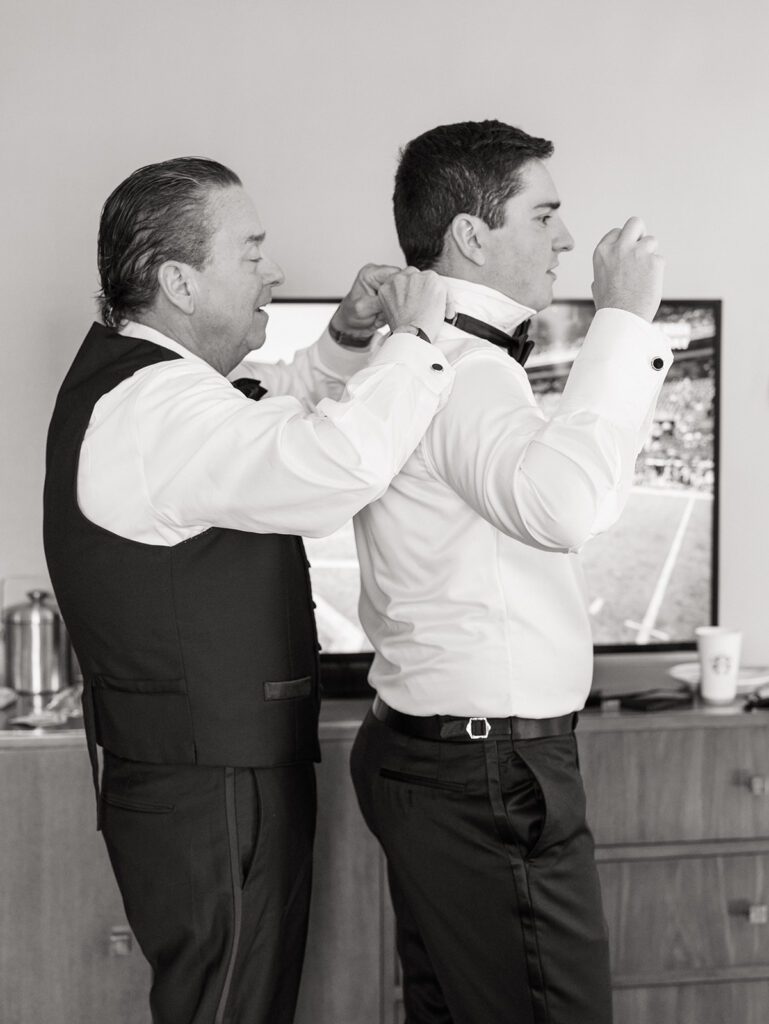 groom and dad