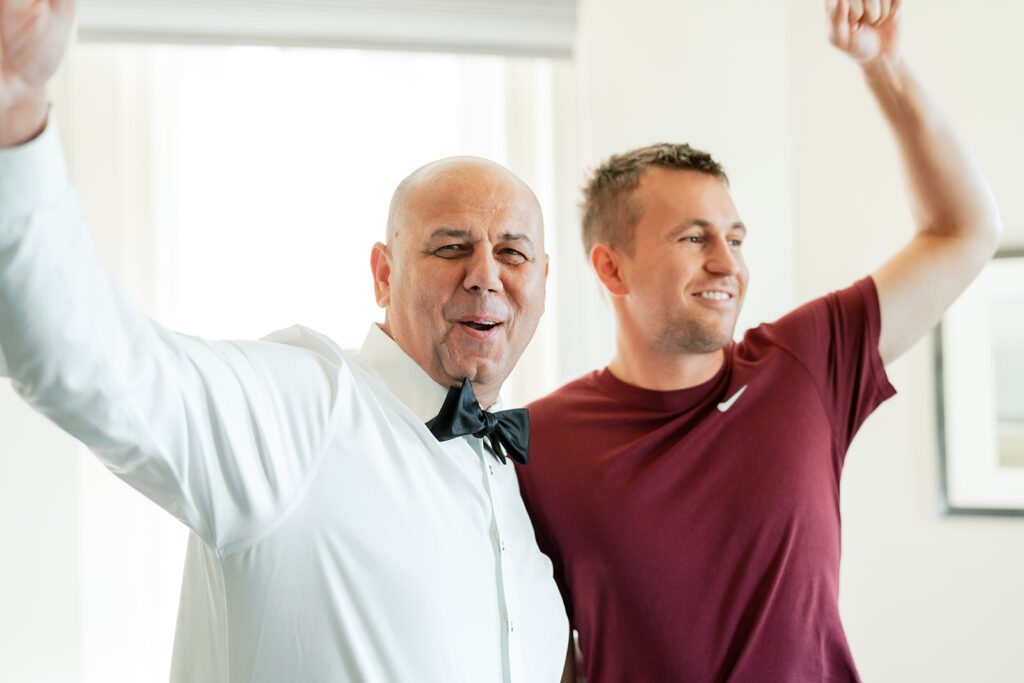 groom and dad