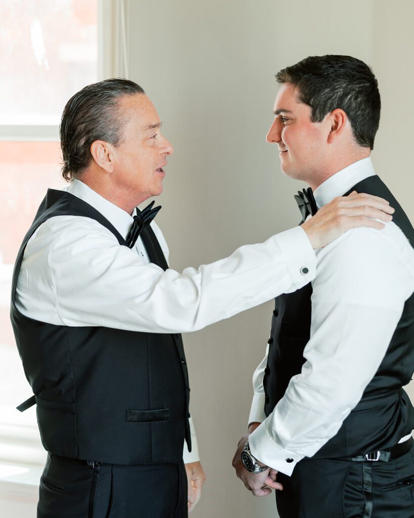 groom and dad