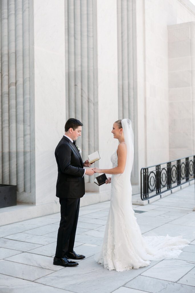 Bride & Groom at the Supreme court of ohio