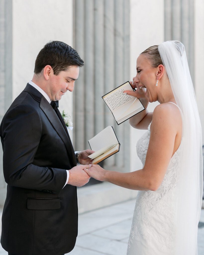 Bride & Groom at the Supreme court of ohio