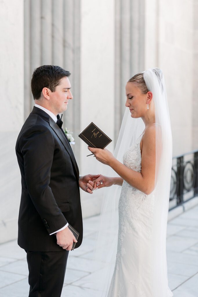 Bride & Groom at the Supreme court of ohio