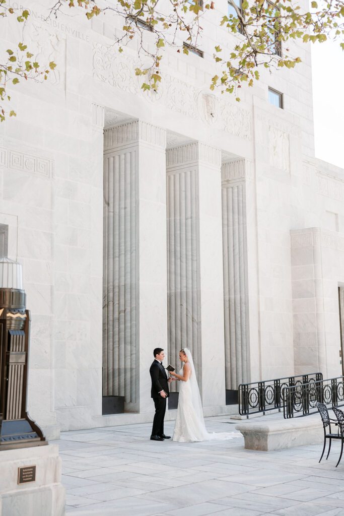 Bride & Groom at the Supreme court of ohio