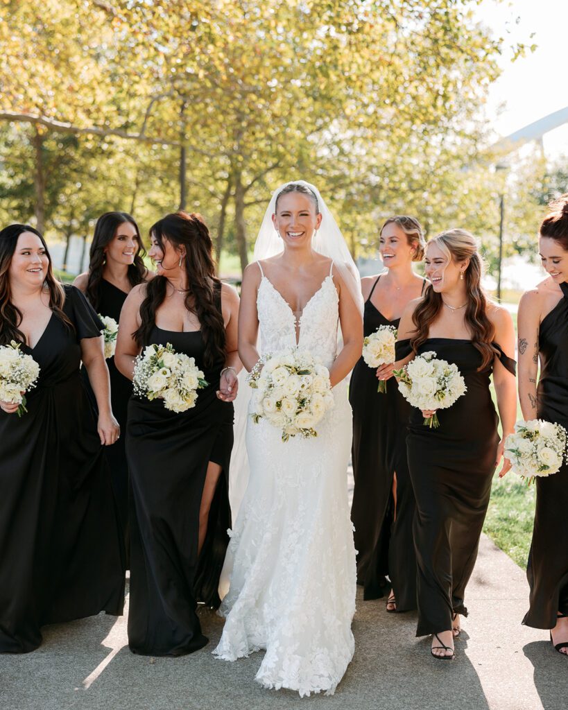 Wedding party at Bicentennial Park in Columbus, Oh